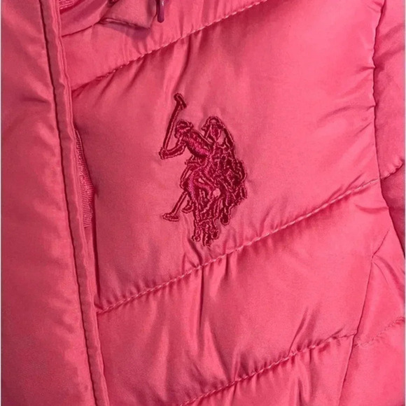 U.S. Polo Association Toddler Barbie Pink Hooded Puffer Jacket Size 3T - Picture 6 of 9